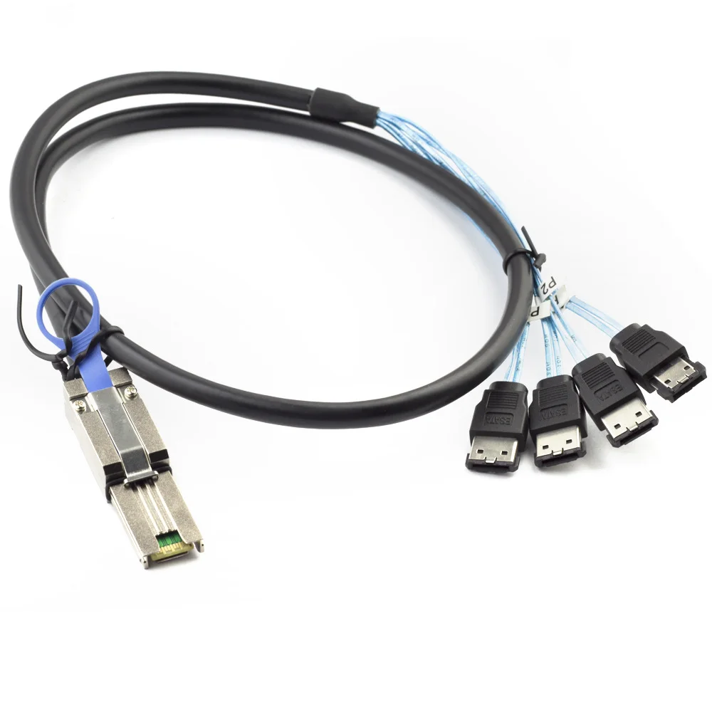 Mini SAS HD SFF-8088 26P to 4×eSATA 7P Female External Server Hard Drive Cable, 28AWG 6G High-Speed Copper Wire Harness
