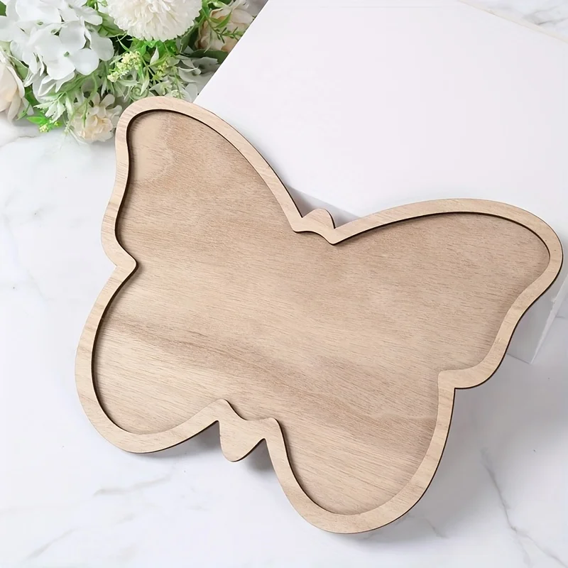 1pc butterfly wooden tray, table decor for wedding, baby shower, birthday & bridal shower