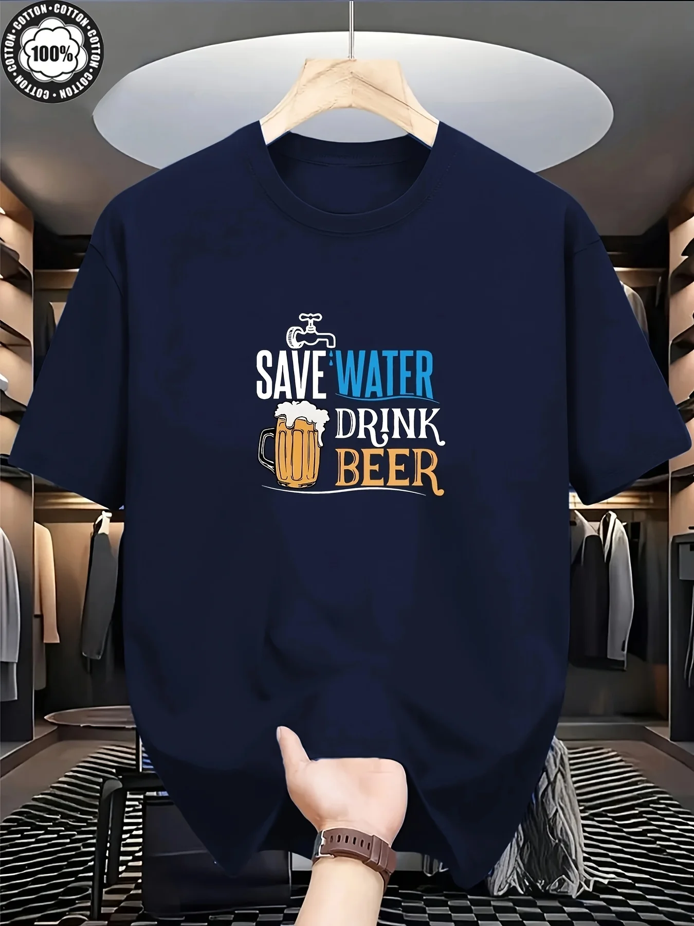 Funny Save Water Drink Beer Mens T Shirt