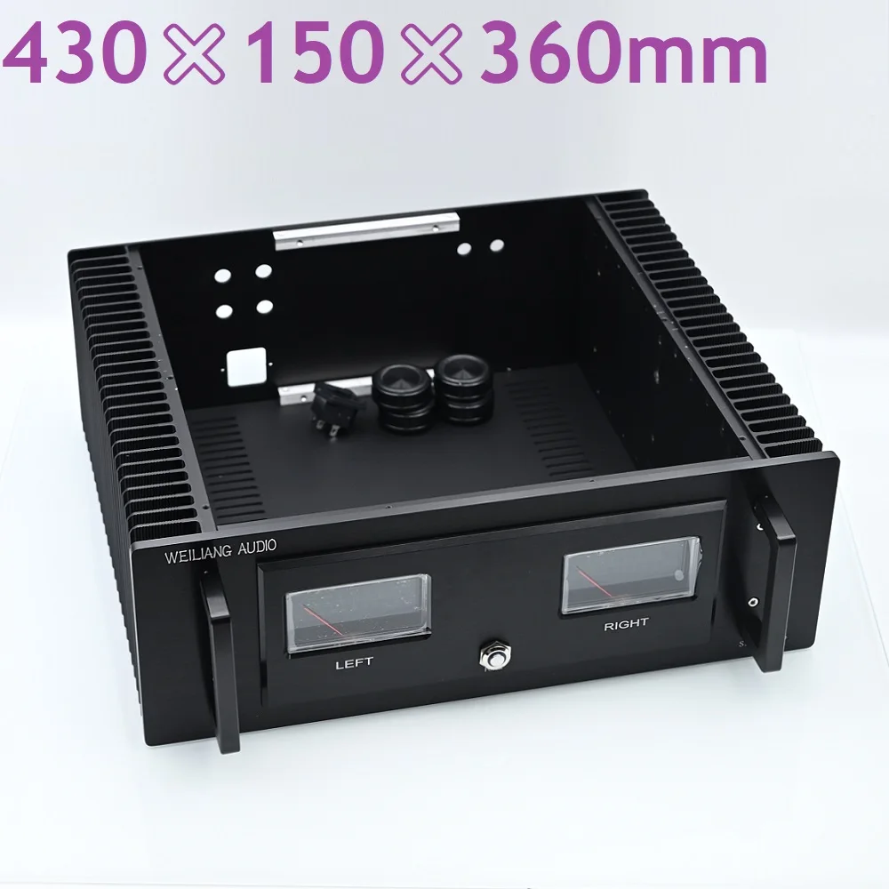 

430×360×150mm Post Stage Power Amplifier Supply Chassis DIY Anodized Aluminum Audio Music Box Preamp Amp Housing DAC Meters Case