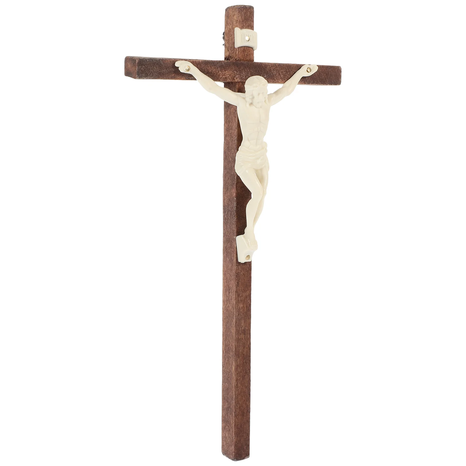 Cross Ornament Western Statues and Sculptures Ornaments Jesus Figurines Catholic Wooden Wall Adornment