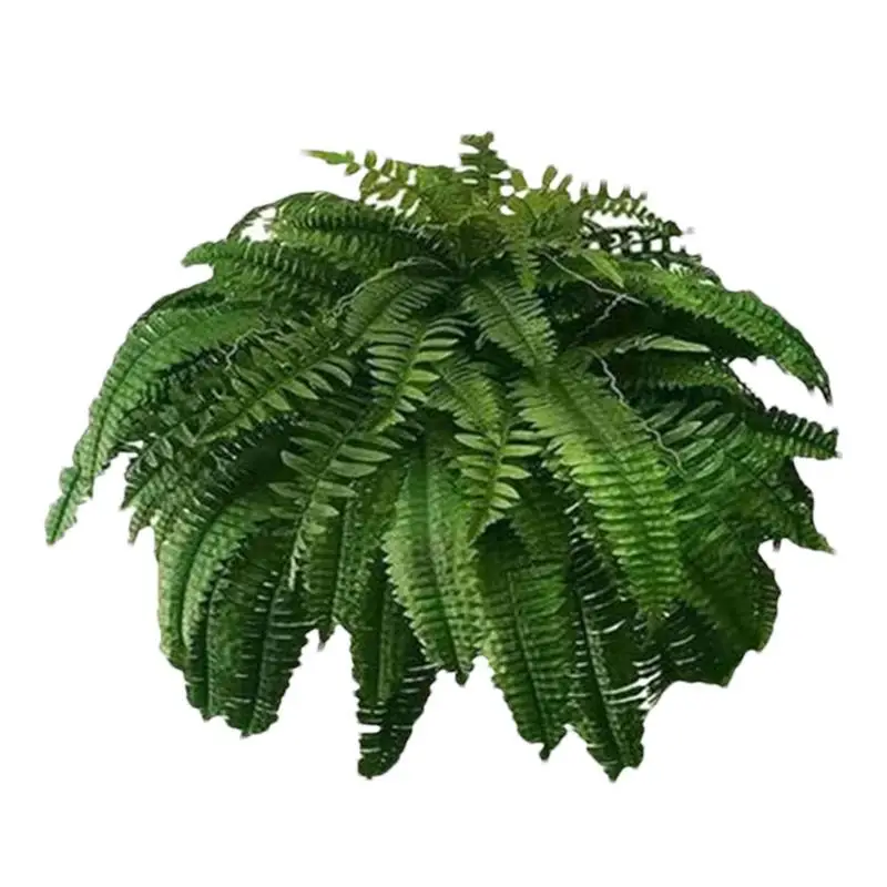 Artificial Boston Fern Plants Realistic Fake Ferns UV Resistant Bush Reusable Faux Shrubs Plastic Green Plant Decor