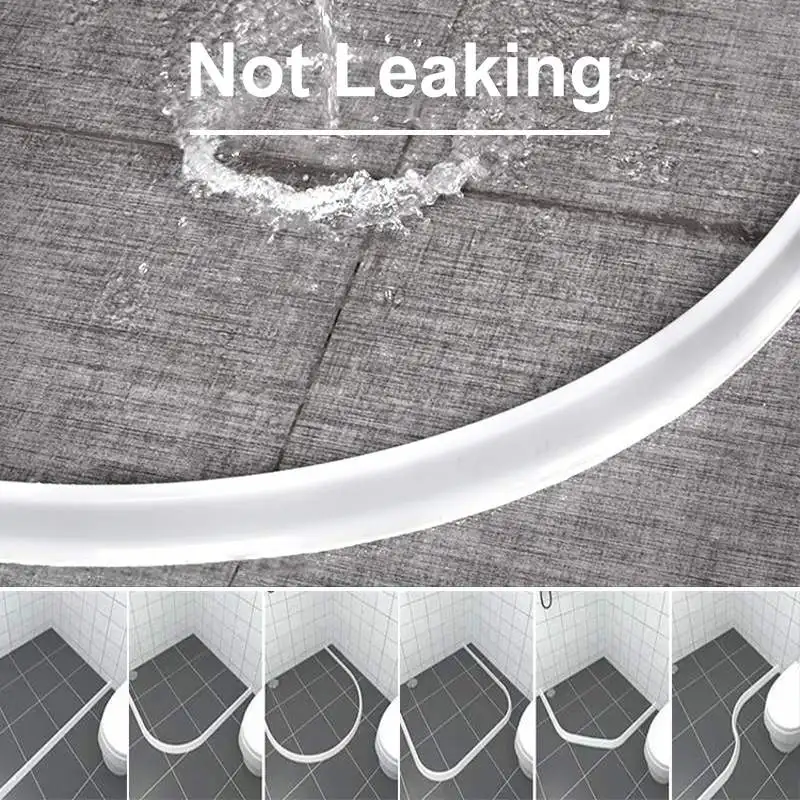 Bendable Bathroom Water Stopper Self-Adhesive Silicone Retaining Strip Water Shower Dam Flood Barrier Dry&Wet Separation Blocker
