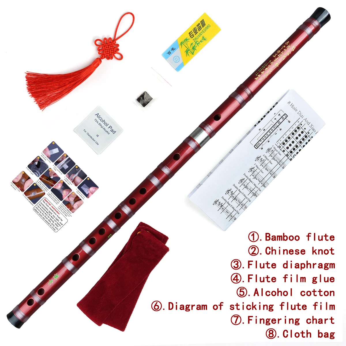 Chinese Traditional Dizi Flute Handmade  Two sections Bamboo Flute Dizei Flauta Wood For Beginners and Pfrofessinal Music Lovers