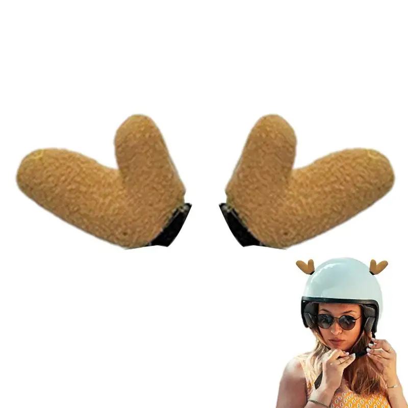 Bicycle Hard Hat Christmas Decorations 2PCS Antler Plush Ornaments For Christmas Cute Decorations For Snowboarding Skiing Biking