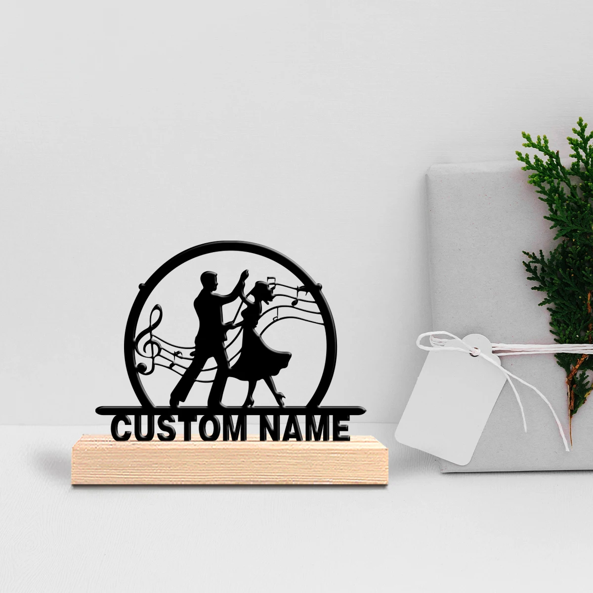 1pc Beauty Personalized Custom Ballroom dancing Modern Iron and Wood Base Interior Decoration Artist wooden base gift, suitable