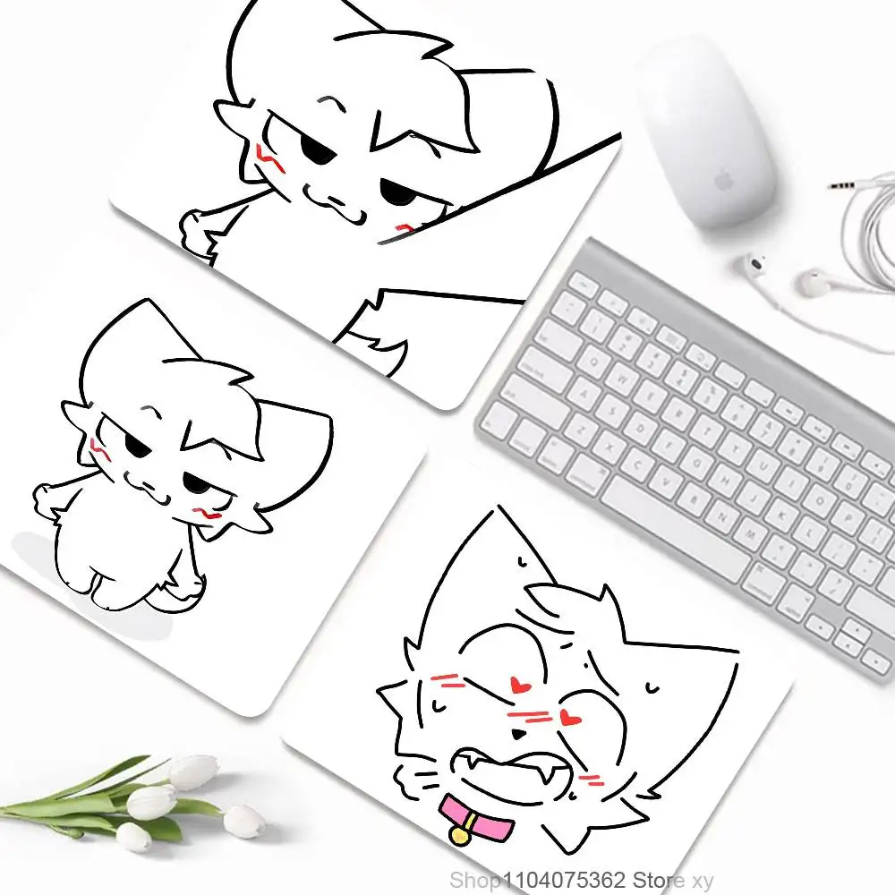 Boykisser Silly Cat Car Funny Mousepad Small LockEdge Mouse Pad For Gamers Computer Desk Pad Rectangular Anti-slip Rubber