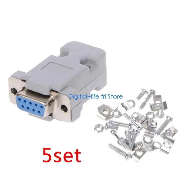 E06D 5Sets 9Pin Male/Female D-Sub Plug Solder Connector RS232 Serial DB9 for w/ for G
