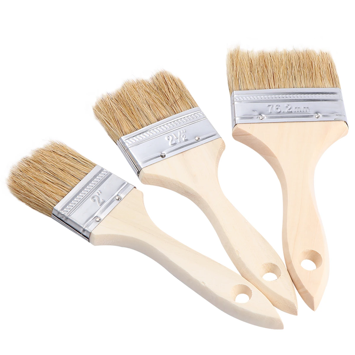 

9 pcs Bristle Paint Brush BBQ Tools Wooden Handle Oil Painting Waterproof Corrosion Resistant Kitchen