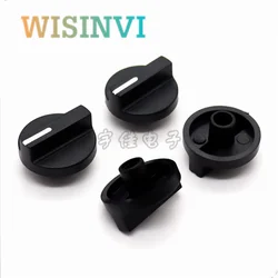 Perilla de eje de flor de plástico, diámetro 25mm, altura 16mm, perilla codificadora de potenciómetro, agujero interior en forma de engranaje de 6mm, 2 uds.