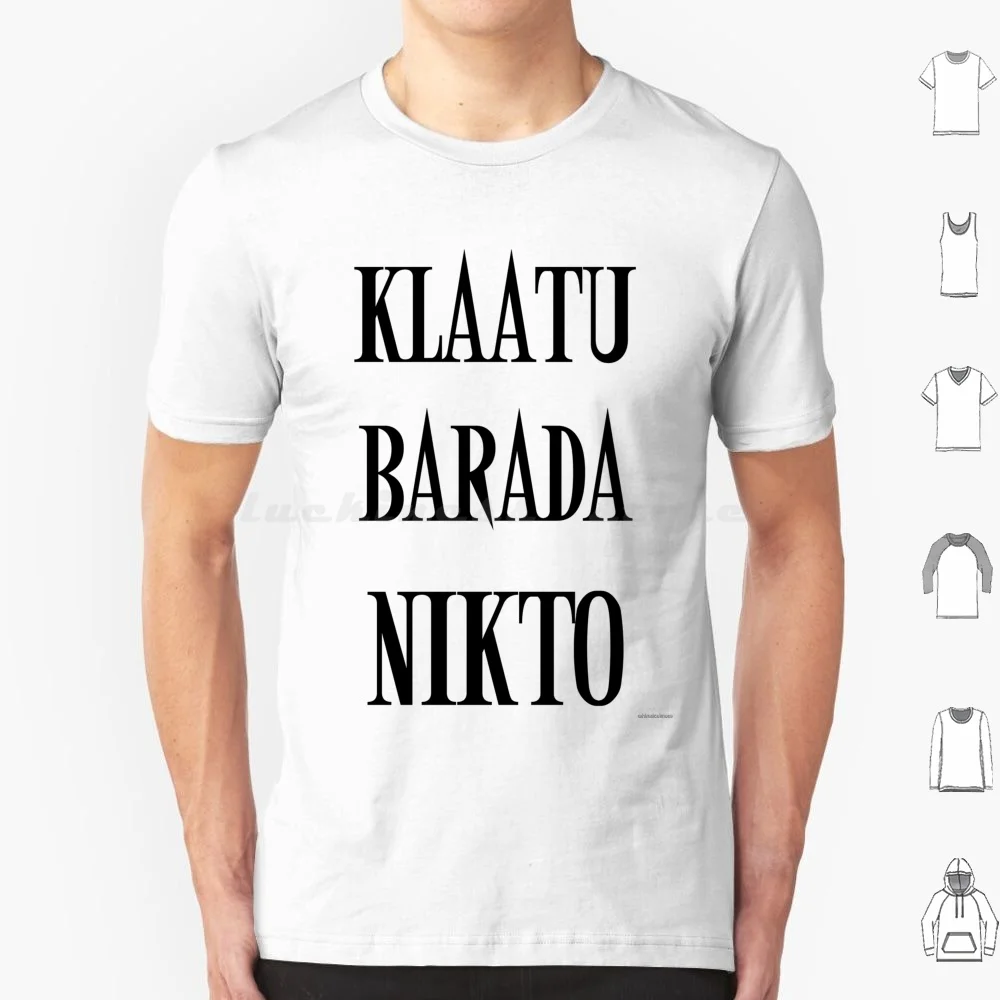 Klaatu Barada Nikto T Shirt Big Size 100% Cotton Evil Dead The Evil Dead The Day The Earth Stood Still Army Of Darkness Science