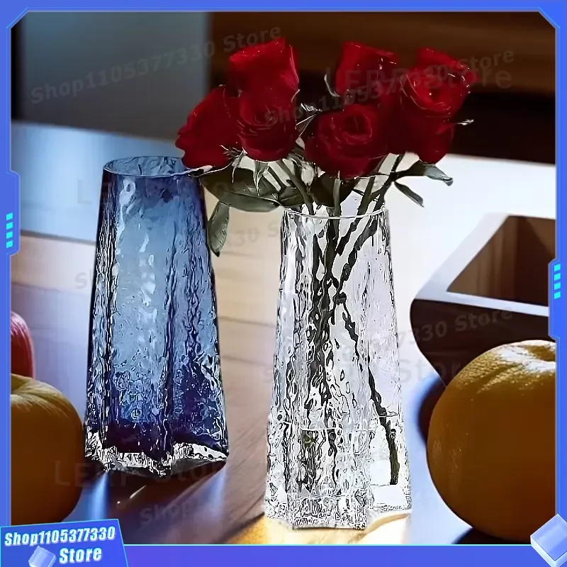 Vintage Asian Style Turquoise Glass Vase with Branch Pattern Elegant Home Decor for Living Room Tea Room and Wedding