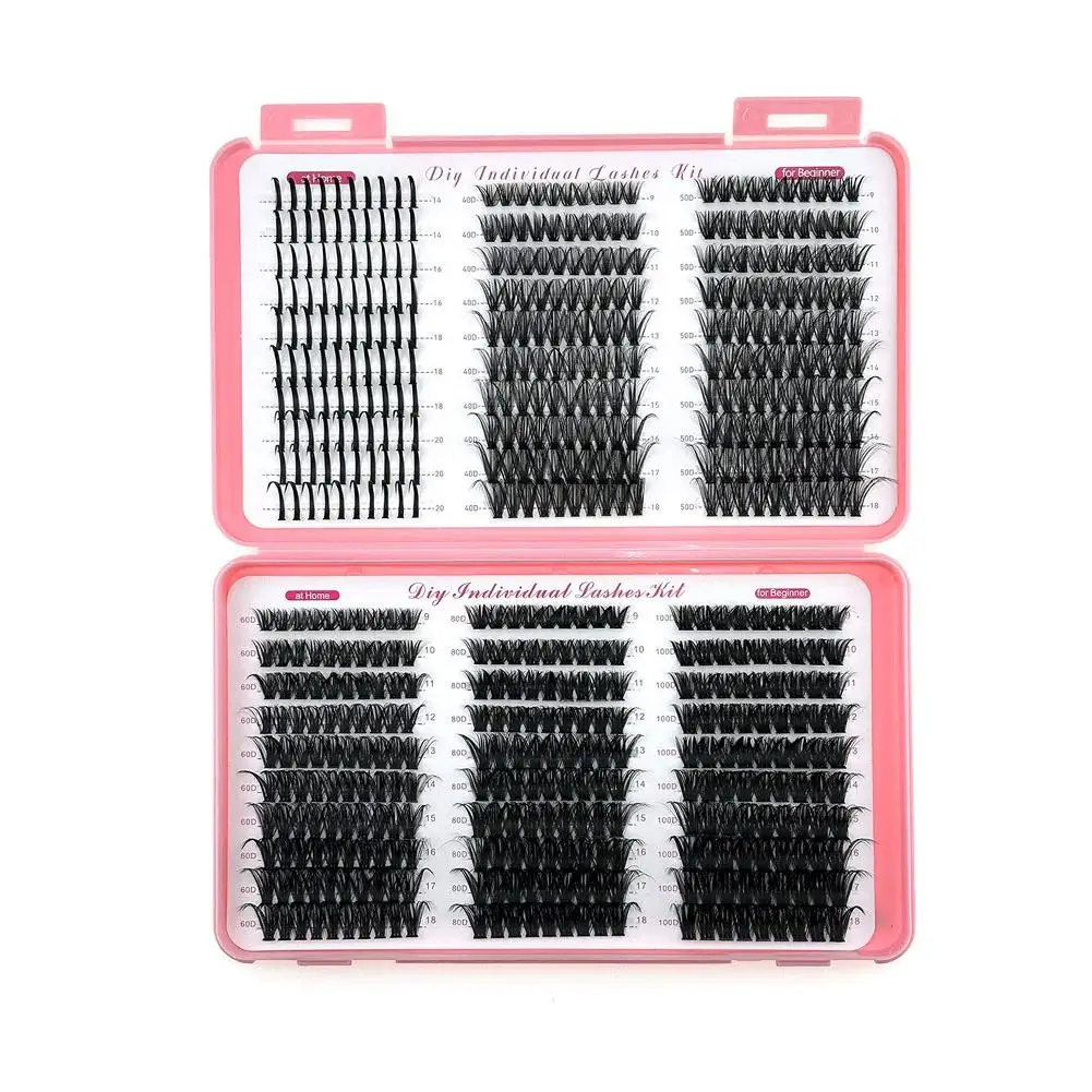 DIY Lash Extensions Kit Segmented False Eyelashes Natural Look Individuals Volume Eyelash Clusters 6 Styles Lash Clusters Kit