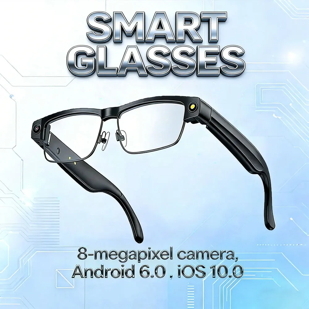 Camera Smart Glasses Photo Video Record BT Call Music Playback Smart Glasses Al Object Recognition Voice Assistant Sunglasses
