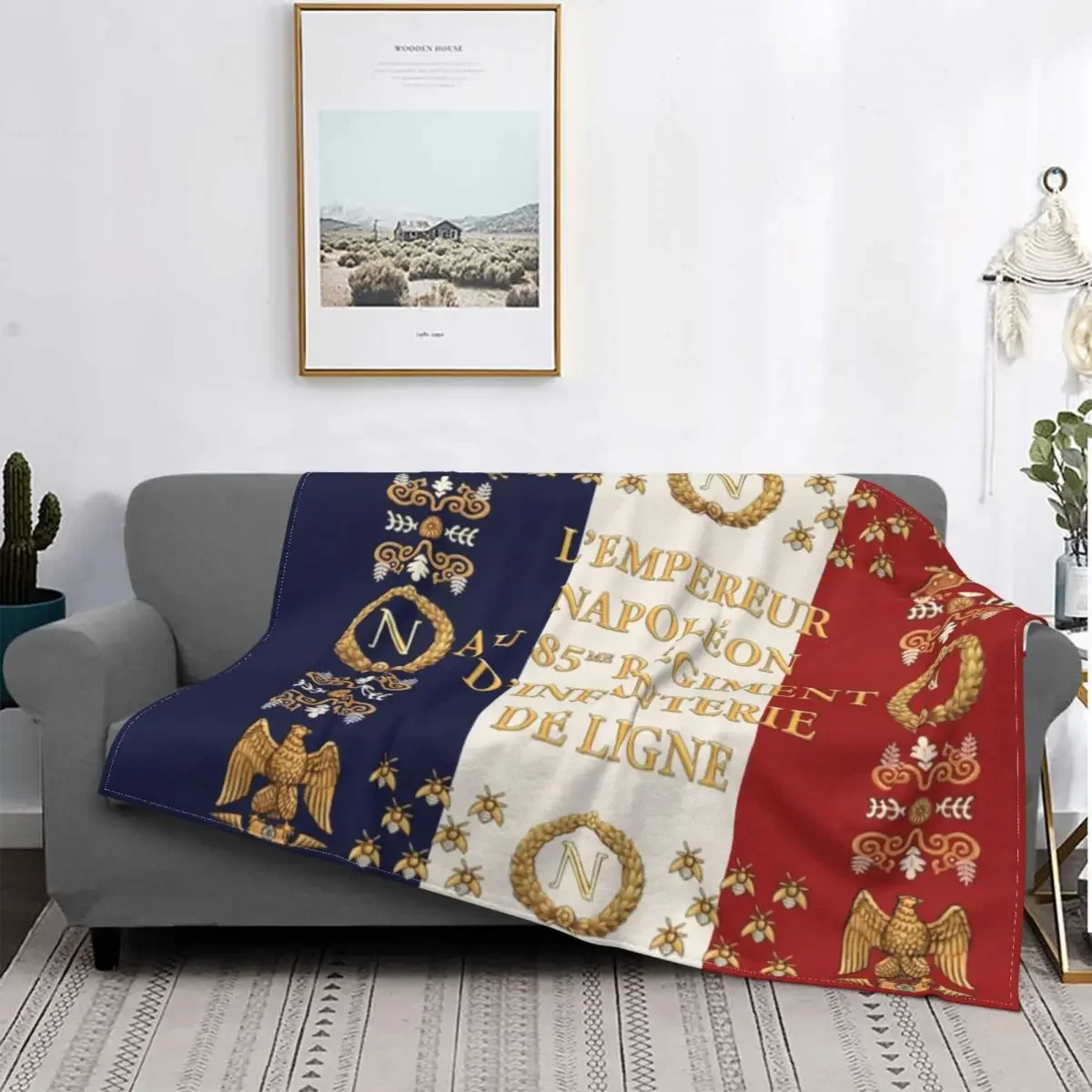 Napoleonic French 85th Regimental Flag REMASTERED Blanket Warm Fleece Soft Flannel Throw Blankets for Bed Couch Home Decor Gifts