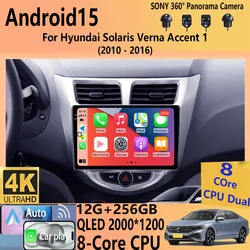 Android 15 Car Radio for Hyundai Solaris Verna Accent 1 2010 - 2016 Multimedia Video Player 2 Din DVD Head Unit Carplay GPS FM