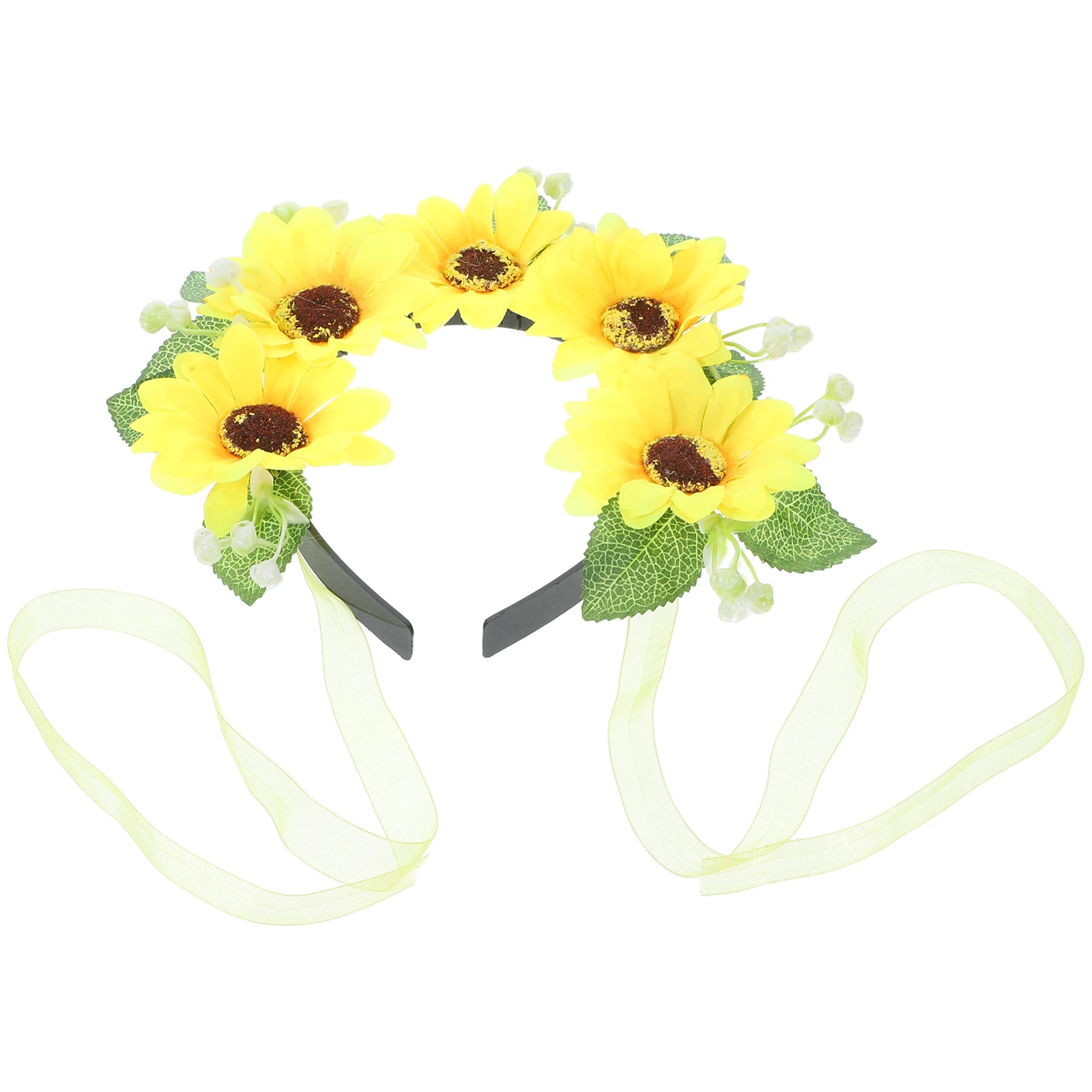 

Sunflower Headband Simulated Garland Bridal Daisy Bridesmaid Women Party Vacation Wedding Photo Prop Bohemian Style