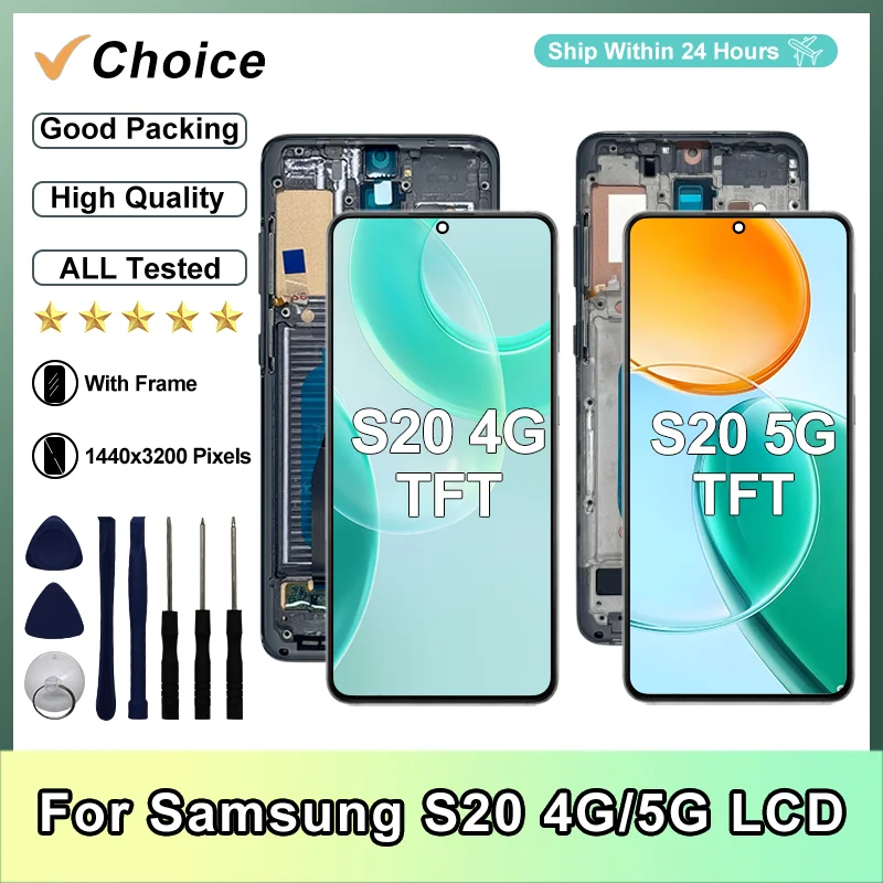 6.2" TFT LCD For Samsung Galaxy S20 4G SM-G980 LCD Display Touch Screen Digitizer For Samsung S20 5G Screen Replacement Parts