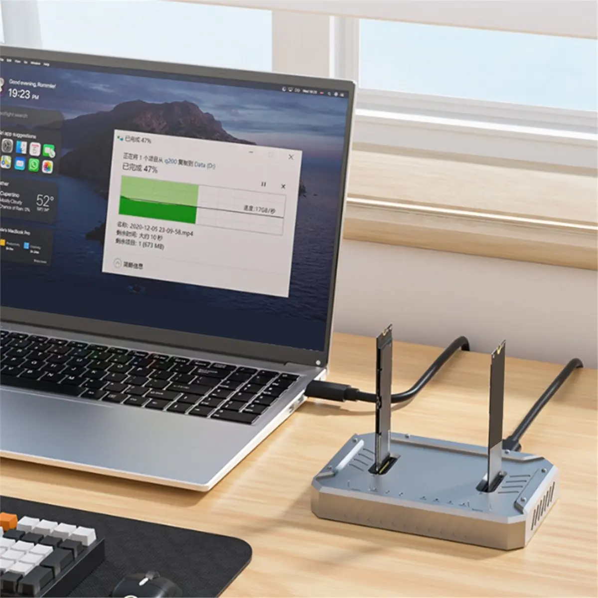 618 Mega Sale M.2 Dual-Bay Hard Drive Dock, NVMe/SATA Offline Copying, 20Gbps SSD Enclosure, Type-C Drive Dock Accessories