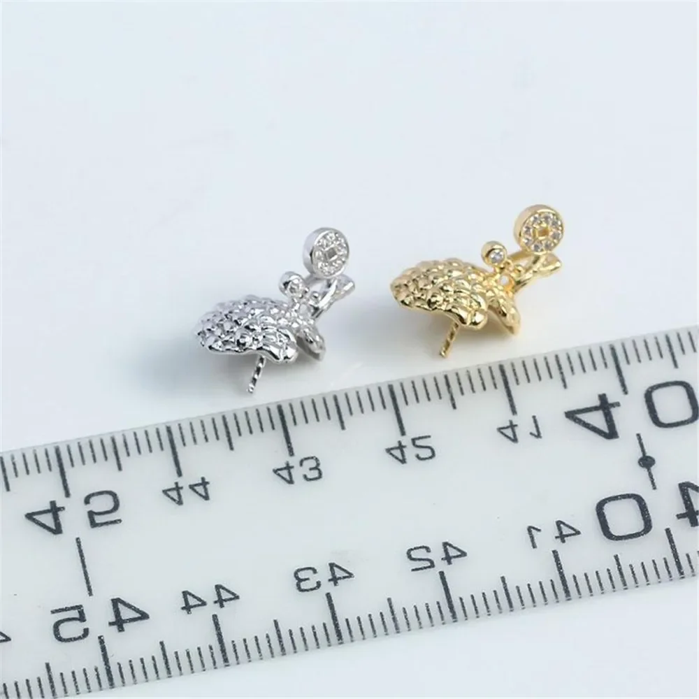 S925 Sterling Silver Pearl Pendant Setting, DIY Empty Bezel Cup Jewelry Supplies for Craft Making, Hollow Prong Pendant Findings