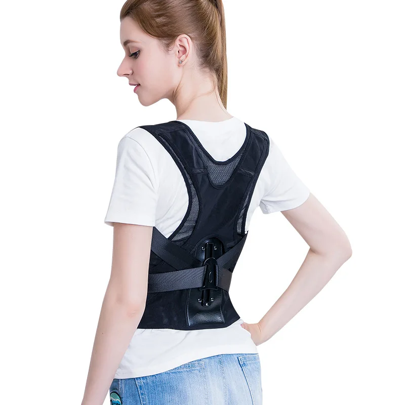 جديد للجنسين الحدباء مصحح الوضعية تنفس غير محاكاة قابل للتعديل دعامة الظهر المرنة مع الأشرطة الكتف #3
