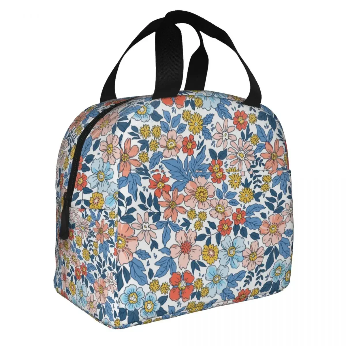 

Elegant Floral Pattern Lunch Boxes for Women Girl Beautiful Blossom Food Bags Spring Bouquet Flower Picnic Travel Lunch Box