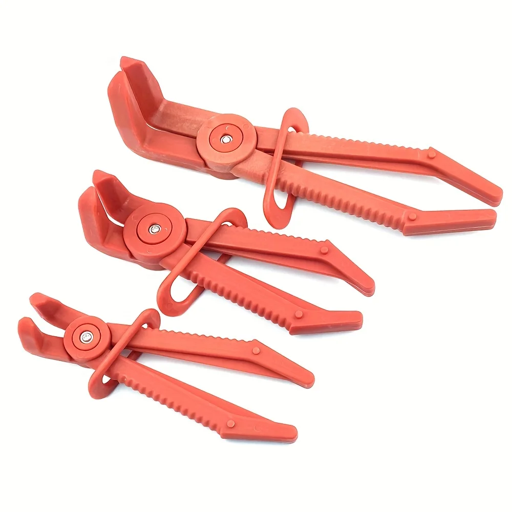 3Pcs/Set Nylon Hose Clamp Tool Set Brake Fuel Water Line Clamp Plier Hands Free Tool Car Repair Tools Hose Pliers