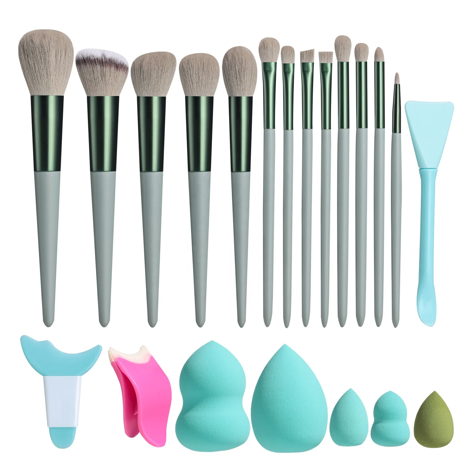 

# Hot Sales Wholesale 21PCS Makeup Tools Kit Makeup Sponges Silicone Eyeliner Mascara Eyelashes Applicator Tools Makeup Brushes