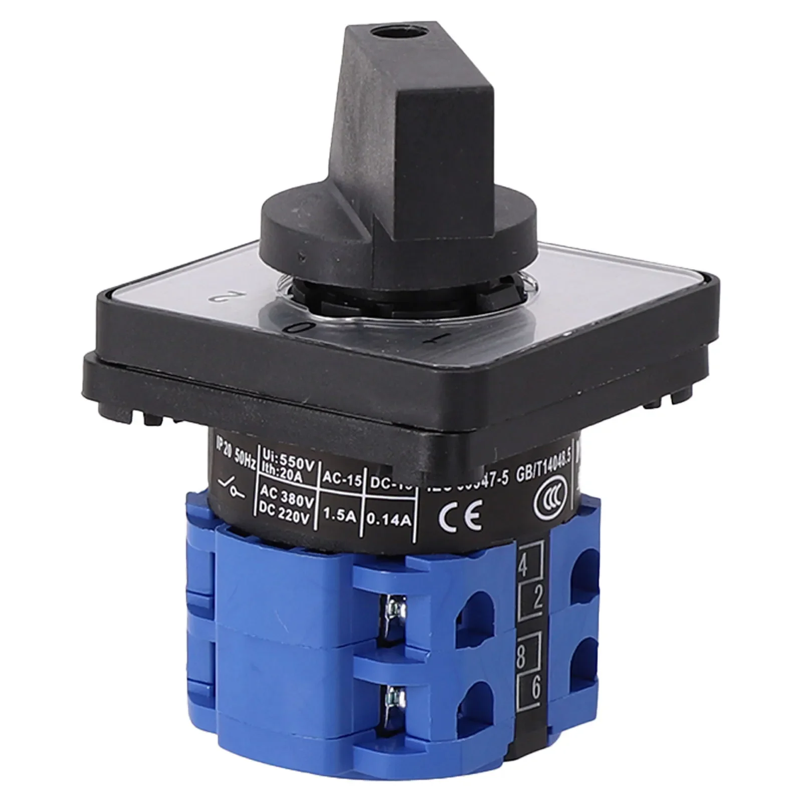 Rotary Cam Selector Switch, Plastic Material, 3 Positions, 8 Screw Terminals, Perfect for Power Switch and Motor Speed Control