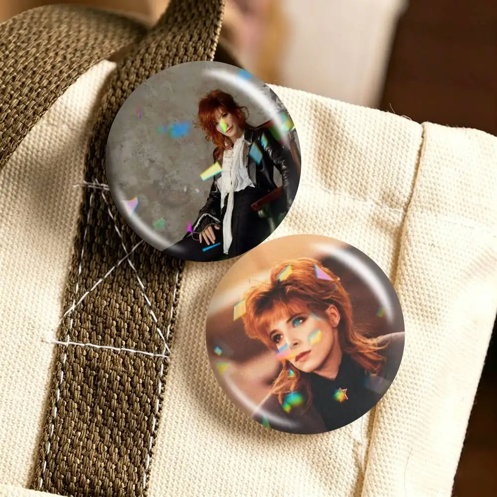 Mylene Farmer  25mm 32mm 44mm 58mm 75mm Brooches Badges Pins for Accessories Gift