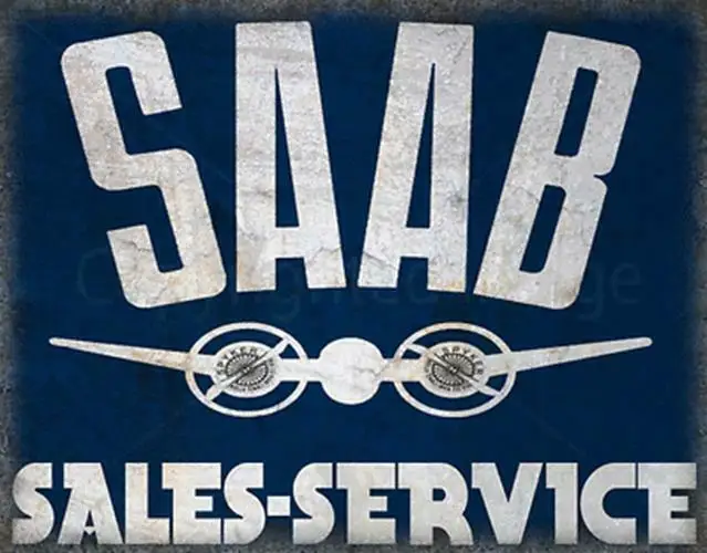 

SAAB SALES SERVICE GARAGE MAN CAVE METAL TIN SIGN POSTER WALL PLAQUE