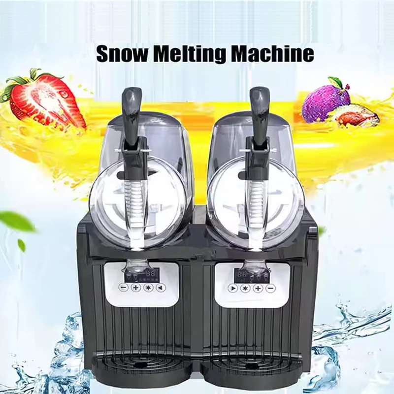 Commercial Slushy Machine 2Lx2 Tank Margarita Maker 300W Stainless Steel Smoothie Frozen Drink Maker for Supermarkets