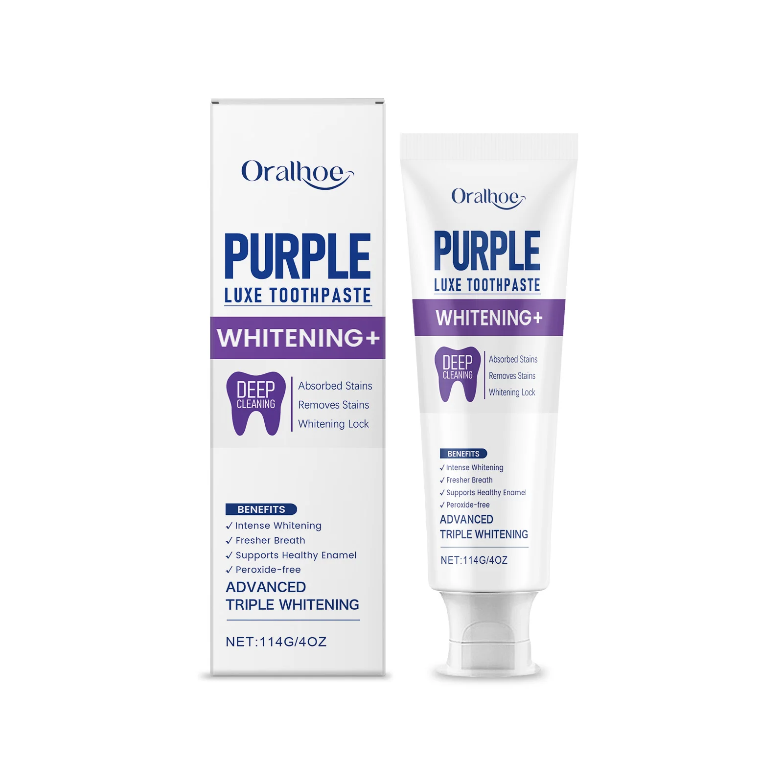 Purple Color Corrector Toothpaste Removal Plaque Stain Dental Bleaching Cleaning Oral Hygiene Fresh Breath Whitening Toothpaste - Detail 1