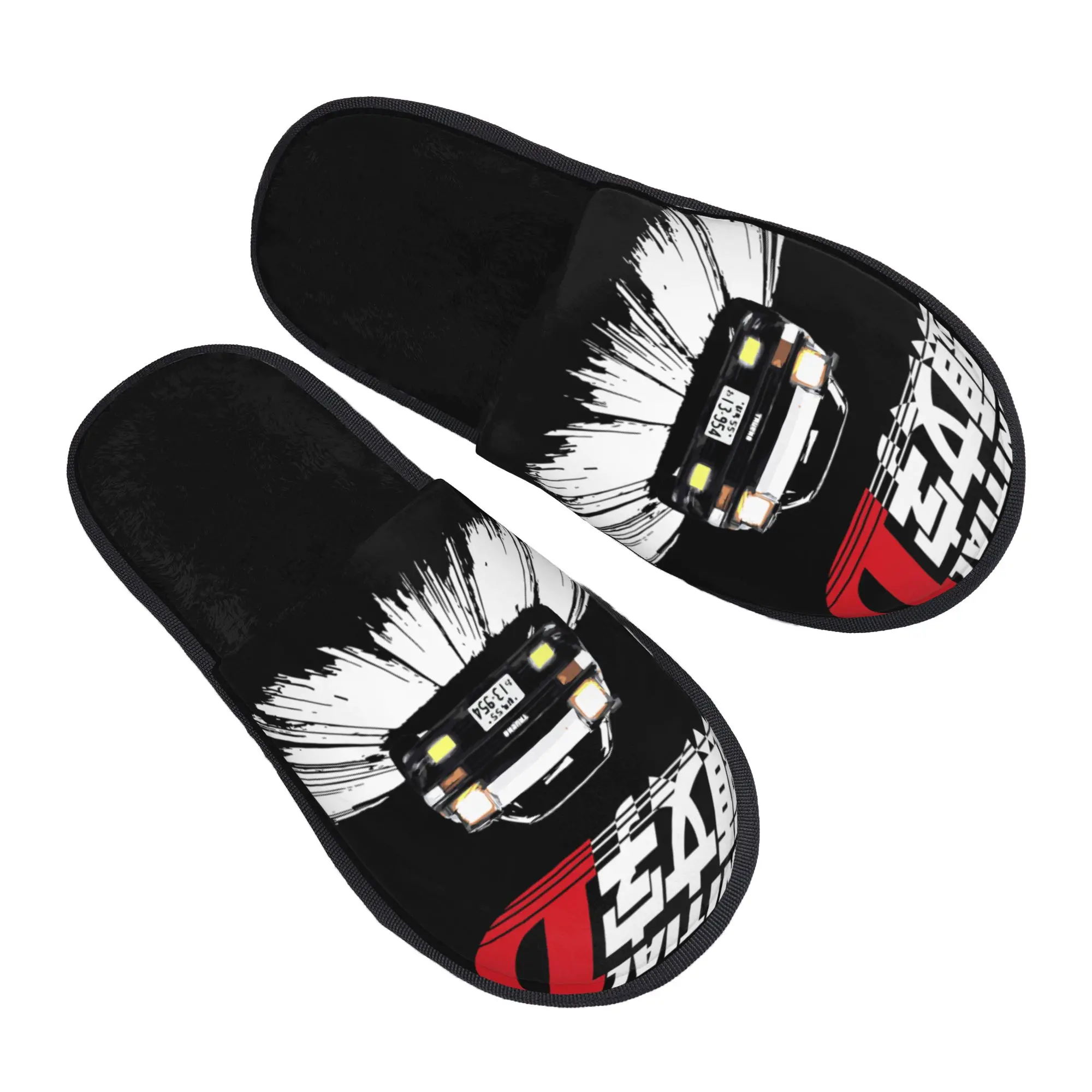Chaussons de Maison Initial D Mountain Drift Racing pour Femmes et Hommes, en Mousse à Mémoire de Forme, Antidérapants, pour Chambre à Coucher, Dortoir, Chaussons de Couple