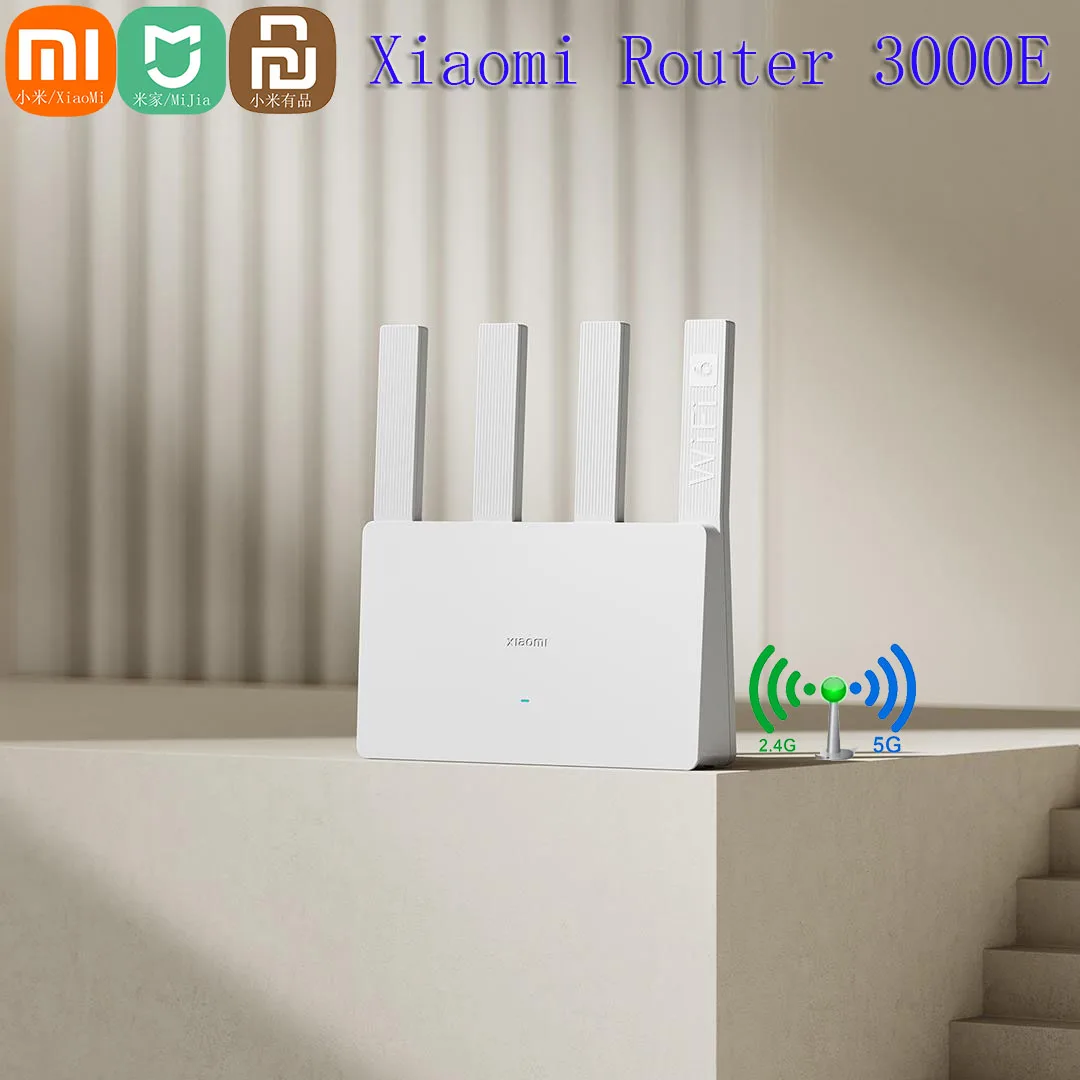 Xiaomi mijia roteador ax3000e wifi6 3000 mbps 2.4g/5ghz portas duplas dan/lan processadores qualcomm 256mb memória malha acelerador de jogo