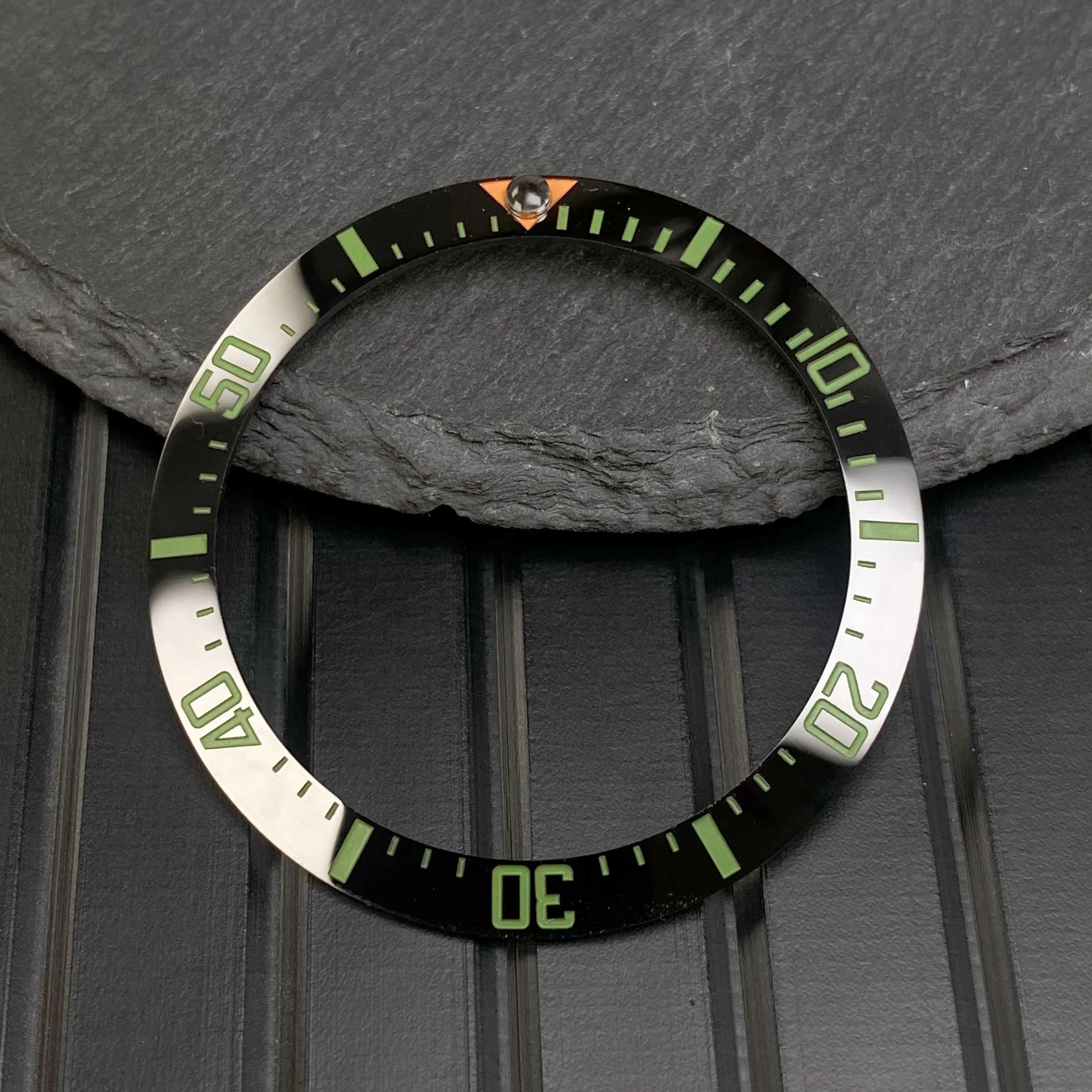 38mm Ceramic Bezel SEA NH35 case Accessories with ICE Blue/Green Luminous Fit 40mm Diving Watch Case watch accessories