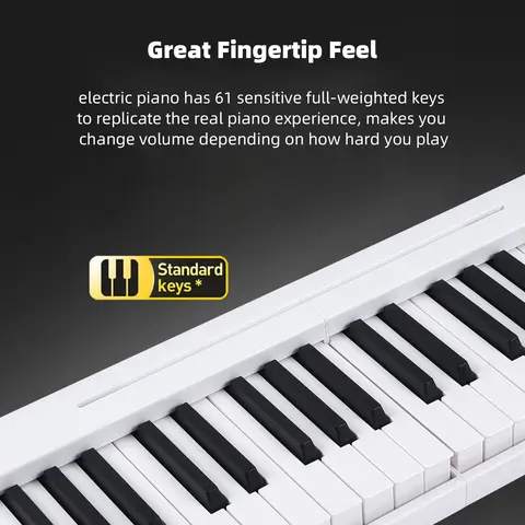 61-Key Foldable Electronic Piano Multifunctional Electronic Organ BT Connectivity Portable Musical Instrument or Accessories