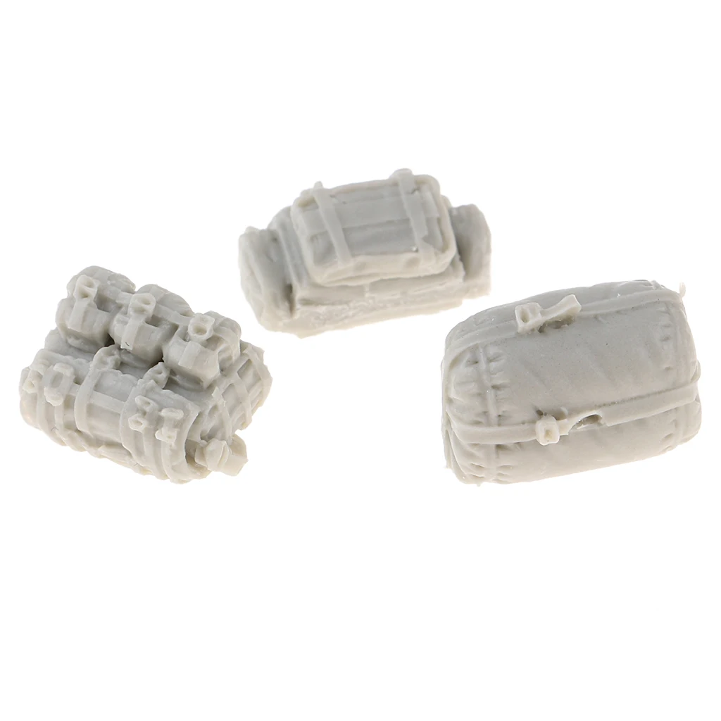 

1/35 Scale Unpainted Soldier Backpack Bags Model Decorative for Diorama 3Pcs