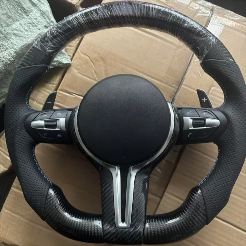 

For BMW F10 F11 F30 F31 F34 F32 F33 F36 F20 F21 F22 F23 M3 M6 LED Carbon Fiber Steering Wheel Assembly Car Steering Wheel