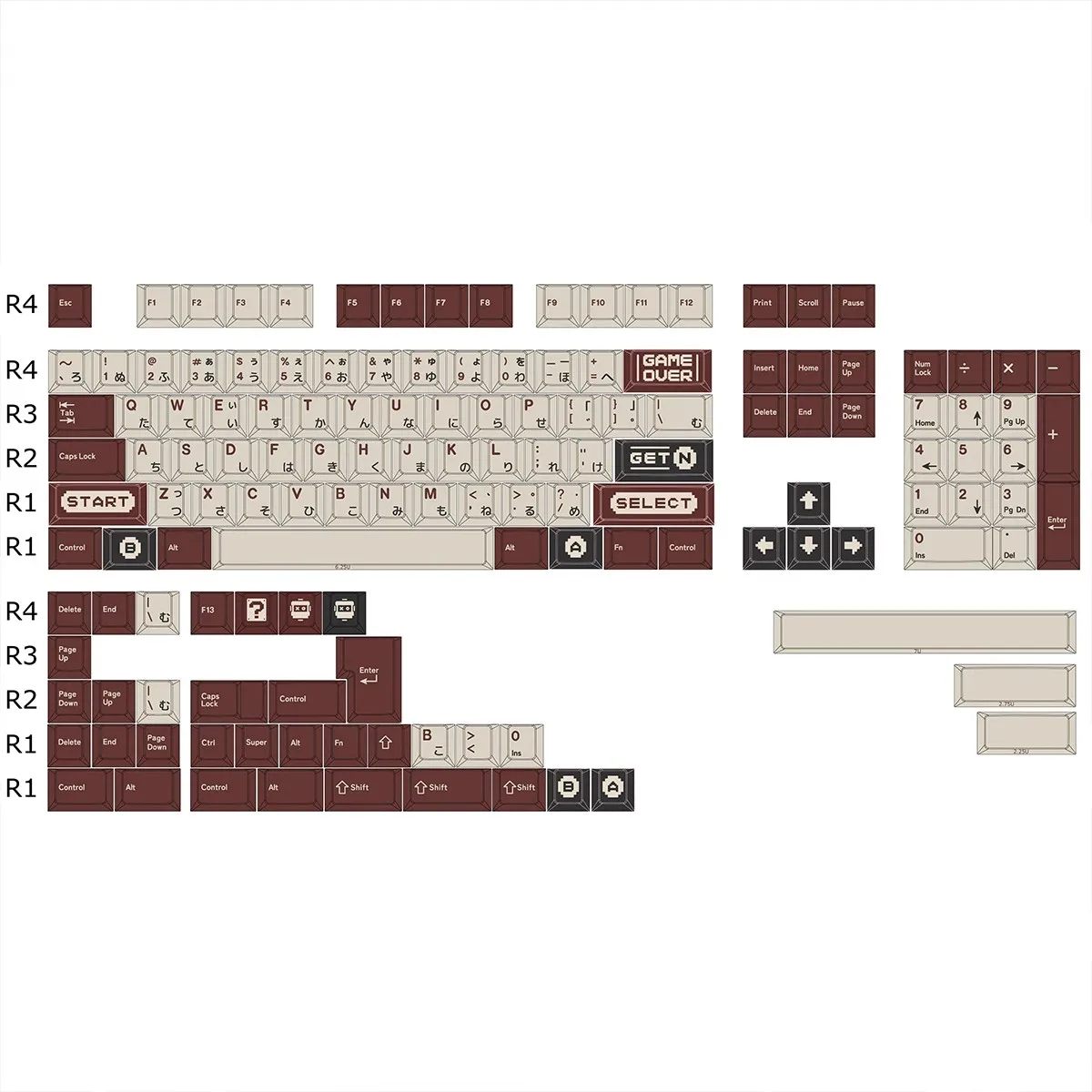

141 Keys Red and white Keycap Cherry PBT Five-Sided Sublimation Keycaps Customized Full Set Of Retro Red And White Keycaps Set