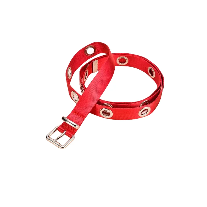 ロング人格デザインホットカジュアルリングブラックメタルベルト女子学生ジーンズキャンバスウエストベルト潮銀ピンバックル男性女性