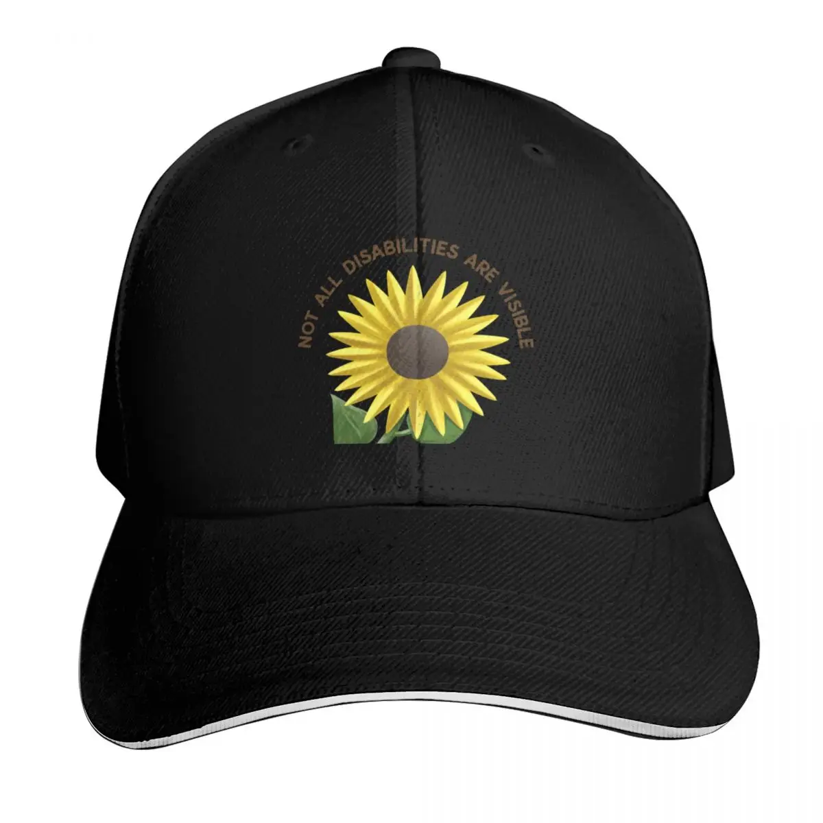 Not All Disabilities Are Visible. Hidden Disabilities Awareness Sunflower Baseball Cap Men Women Casual Summer Sport Sun Cap