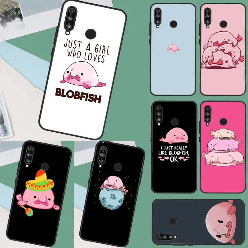 Cartoon Blobfish Case For Huawei Nova Y60 Y61 Y70 Y90 Nova 11i 8i 3i 5T 9 10 SE P20 P30 P40 Lite Mate 60 Pro