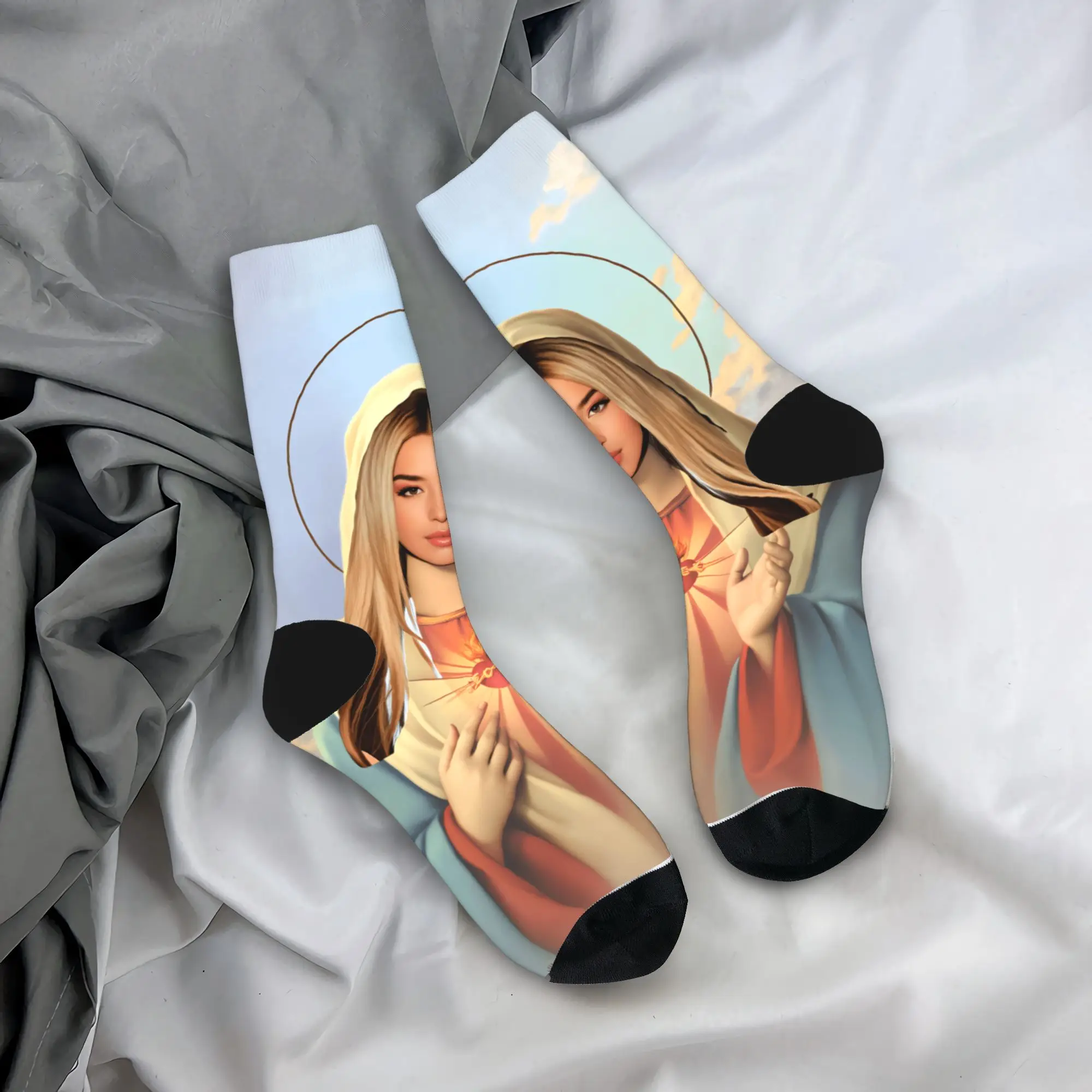 L-Lolas I-Indigos Cantor Espanhol santo Meias Casal Meias Respiráveis Harajuku Meias Primavera Anti Skid Meias Personalizadas Presente