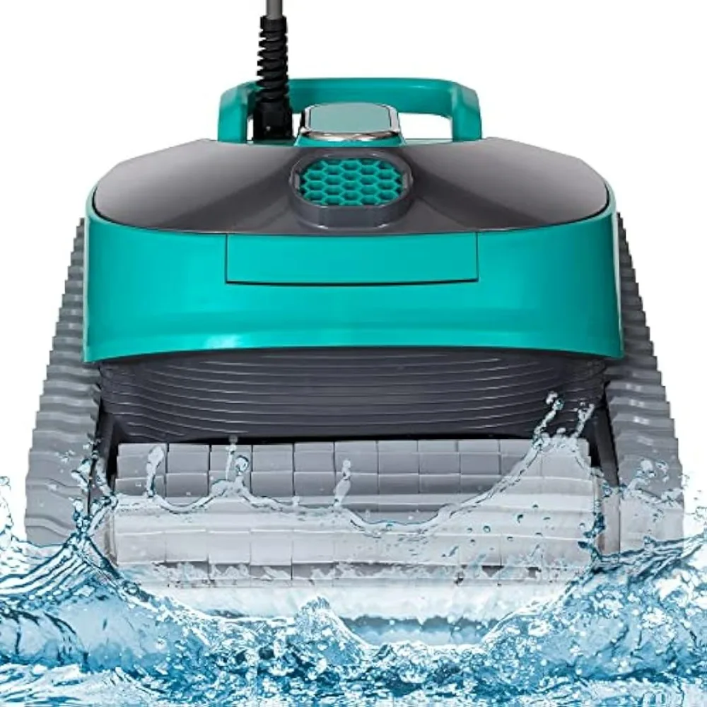 Automatic Robot Pool Cleaner, Pool Cleaning Robot with Three Motors, Wall Climbing, Cleans up to 50ft