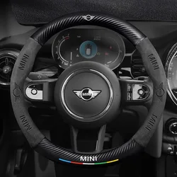 Mini Cooper S Cabrio JOHN COOPER WORKS Clubman Countryman R55R56 F57 F55 F56 R60 R59 Carbon fiber Suede Car Steering Wheel Cover