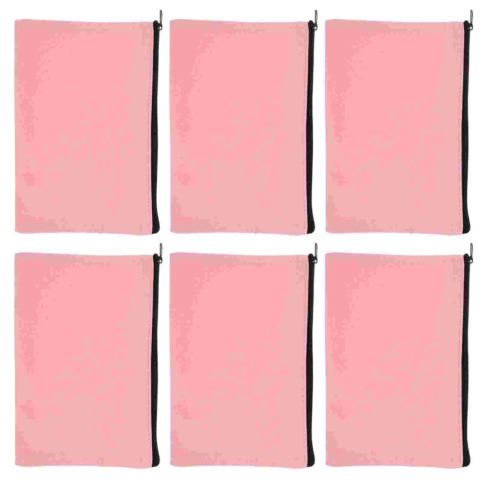 6 Pcs Jewelry Storage Bag Makeup Zipper Pouch Blank Drawstring Student Candy Bags