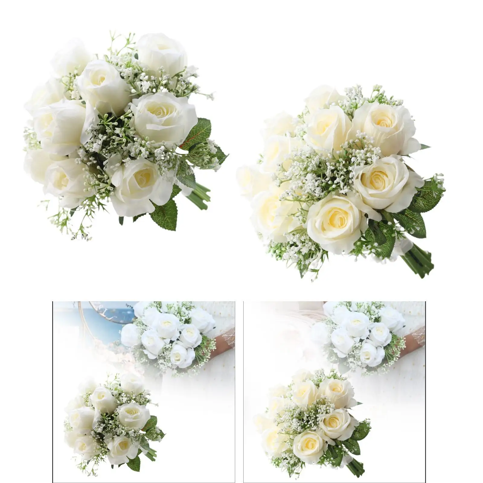 

Wedding Bride Bouquet Bridal Bouquet Artificial Rose Flowers for Anniversary Holiday Ceremony Valentine's Day Home Decoration