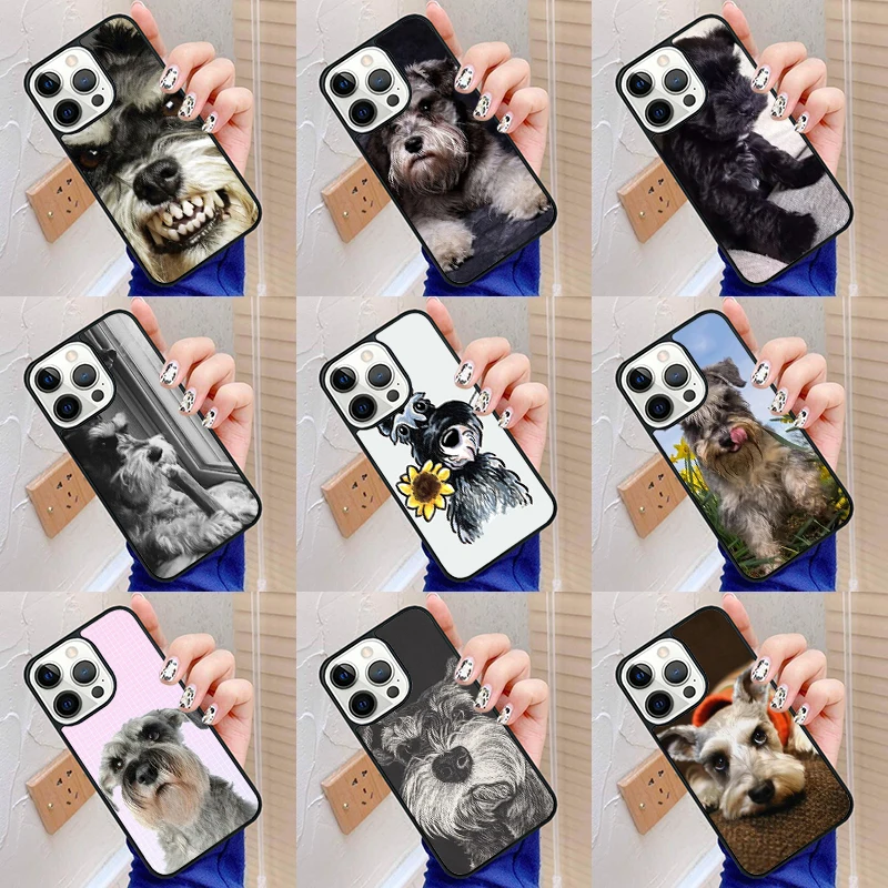 Lovely Dogs Schnauzer Phone Case Cover For iPhone 16 15 SE2020 6 6s 7 8 plus 11 12 mini 13 14 pro max shell coque