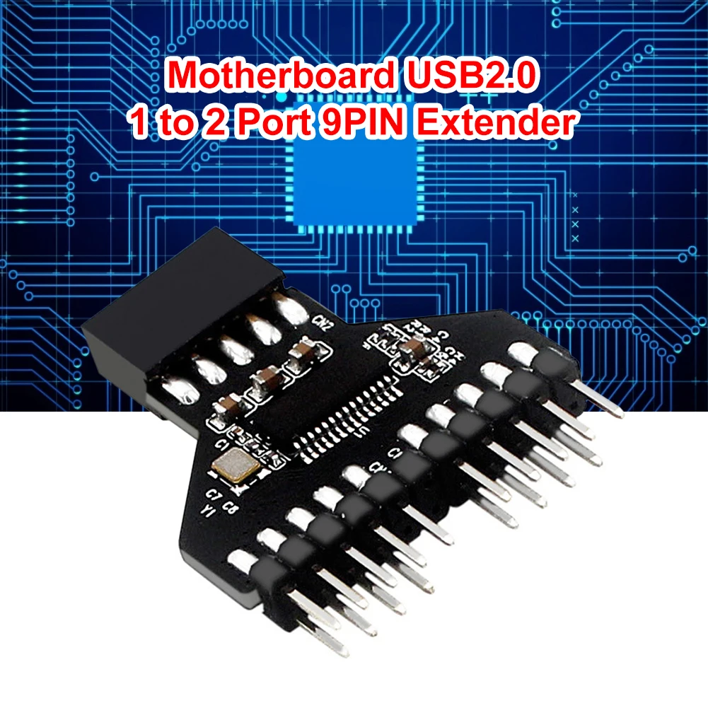 

Motherboard USB2.0 9Pin Extension Cable Adapter 1 To 2 Conversion Adapter 9-Pin Front Panel Plug-in Connector for RGB Lamp Fan